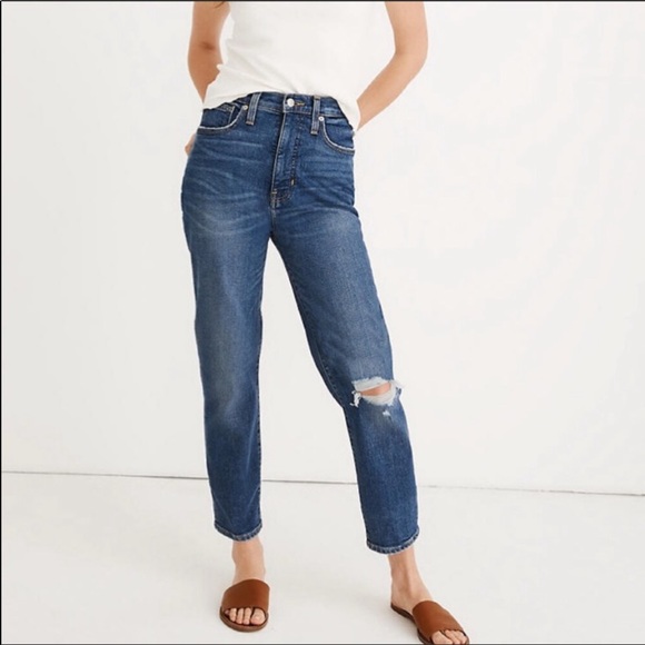 Madewell Denim - Madewell High Rise Mom Jean One Busted Knee